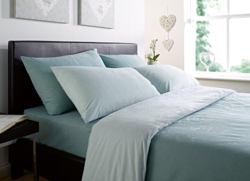 Luxurious Thermal Micro Fleece Double Bed Quilt Cover Set 2 Tone Eu De Nil/Teal