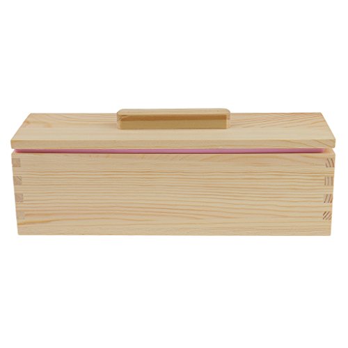 Gazechimp Seifen Silikonform Seifenformen mit rechteckige Holzkiste – DIY Handgemacht Seifen Formen Box – Rosa, 900ml - 7