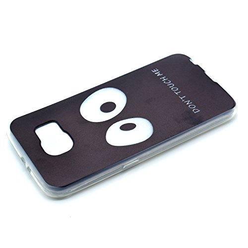 Galaxy S6 Hülle,Handyülle für Samsung Galaxy S6 Silikon Hülle Kratzfeste Scratch-Resistant,Leeook Hülle TPU Case Schutzhülle Silikon Crystal Kirstall Case Funny Cute Schwarz Panda DON’T TOUCH ME Malerei Muster Weichem Silikon Schutzhülle Handy Gürtel Tasche Schutzhülle Hülle Case Cover Abdeckung Etui TPU Bumper Schale für Samsung Galaxy S6 + 1 x Schwarz Eingabestift-Black Panda - 3