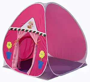 Homecute Foldable Popup Kids Play Tent House for 3 Year to 12 Years 110 x 110 x 120 cm -Pink