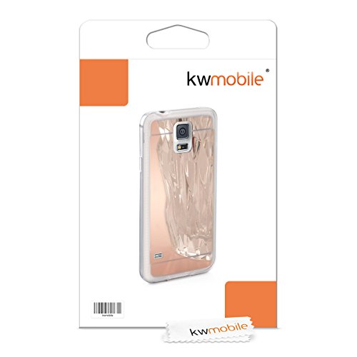 kwmobile Funda para Samsung Galaxy S5   S5 Neo - Carcasa Protectora  Trasera  de  TPU  para m  vil en  Oro Rosa con Efecto Espejo 