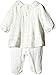 Mamas and Papas Baby-Girls Pintuck All-in-One Clothing Set, Off-White, 0-3 Months