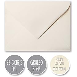 sobre boda clásico, 160gr GRUESO, GRAN CALIDAD, 22,5X16,5cm. (MARFIL)