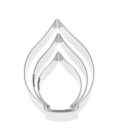 Anself 3er Set Fondant Plätzchenformen Set Blütenblatt Ausstecher aus Edelstahl Dendrobium / Kalla / Winde / Feder Optinal