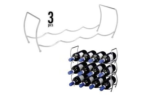 Viscio Trading 171532 - Botellero Cromado apilable, Acero, Plata, 13 x 40 x 40 cm