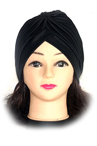 Aus Polyester-Turban Sun Mütze Hut schwarz