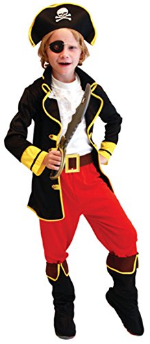 GIFT TOWER Déguisement Pirate Garçon - Costume de Pirate Capitaine pour Enfant Carnaval Halloween (10-12 ans)