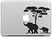 Produktbild NetsPower® Elegant Vinyl Decal Sticker Abziehbild Abziehbilder Aufkleber Power-up Kunst Schwarz für Apple MacBook Pro/Air 11" 13" 15" Zoll - Elefant