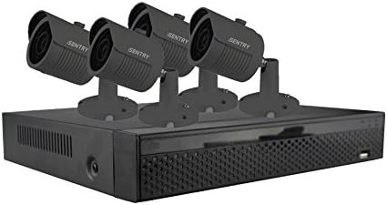 iSentry 5MP HD-TVI Security Camera System with 4CH HD DVR and 4x 5.0 Megapixels 2592 x 1944 CCTV Bullet Camera, Grey Kit (1TB Seagate Skyhawk CCTV HDD)