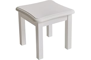 Aibiju Fußbank Holz, Kleiner Fußhocker, Bank Hocker, Schemel, Sitzhocker, niedriger Blumenhocker, Tritthocker aus Holz (Weißes), JPRF-1498