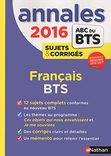 Télécharger Annales ABC du BTS 2016 Français Francais PDF