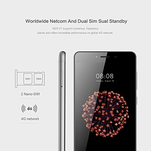 KENXINDA V7 Dual SIM 4G Handys, GÃ¼nstiges smartphone ohne Vertrag, Touchscreen digitales 5,0 Zoll Display, Fingerabdruck Sensor, 2GB+16GB interner Speicher, BatteriekapazitÃ¤t 2250 mAhï¼ˆGrauï¼‰