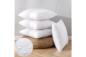 ‎EMEMA EMEMA 4er Set Kissen Wasserfest 40x40 cm Füllung Outdoor Wetterfest Kissenfüllung Innenkissen Sofakissen Kopfkissen Federkissen Zierkissen Füllkissen für Garten Couch Wohnzimmer Schlafzimmer Sofa