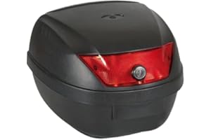 LG-MOTORS POWER ENGINEERING Bauletto Top Case Moto 28 Litri Scooter Valigia Rigida Universale Completo Piastra Nero Moto Scooter