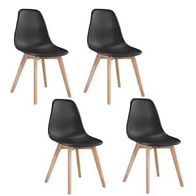 Générique Sacha Lot de 4 chaises de Salle a Manger scandinaves - Noir