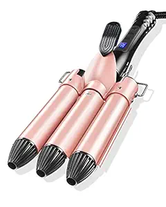 Hair Waver, 3 Barrel Curling Iron Hair Crimper for Women, Hair Curler 25mm Beach Waver Crimper Hair Curling Iron Triple Barrel Curling Iron Wand Hair Styling Tools 1 Inch with Temperature Adjustable