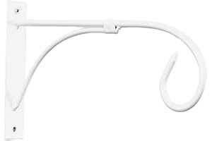 Hemoton Hanging Basket Hook Flower Hook Metal Wall Hook Plant Hook Iron Wind Chime Lantern Bird House Flower Basket Hanger Plant Holder Clothes Hook Lantern Holder Garden White