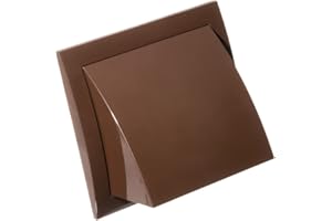 EUROPLAST Ø 100mm / 4'' Cowled Duct Cover with Gravity Flap - Ventilation Grille with Rain and Wind Protection - External Air Vent Covers - ABS Plastic Brown