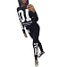 Xinantime Digital Long Sleeve Tracksuit Sport Suits Set (XL, Black)