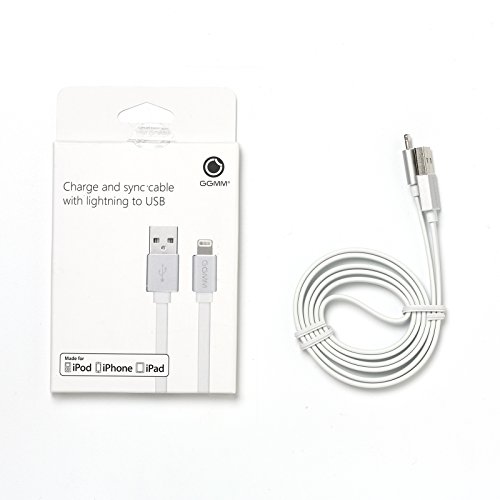 [Apple MFI zertifiziert] Lightning Kabel, GGMM® Lightning zu USB Kabel Syncwire Datenkabel Ladekabel Dauerhaftes Flachkabel mit Aluminiumgehäuse 3.3ft. / 1M für iPhone 7 7 Plus SE 6s 6 Plus 6 5S 5C 5, iPad Air 2, Mini 3, iPod 5 und iPod Nano 7 usw. (Silber) - 9