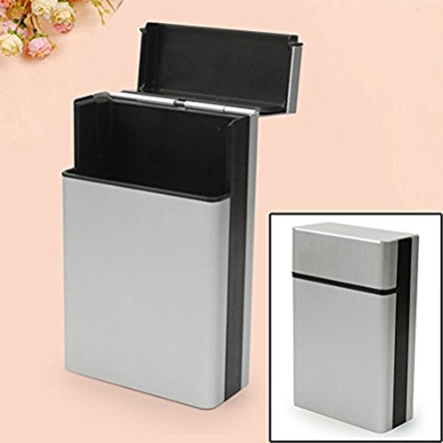 OULII Zigaretten-Etui Zigarette Zigarre schützende Deckel (Silber) - 3