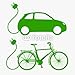 Produktbild Alu-Dibond-Bild 100 x 100 cm: "Elektroauto / Elektrofahrrad Vektor Silhouette", Bild auf Alu-Dibond