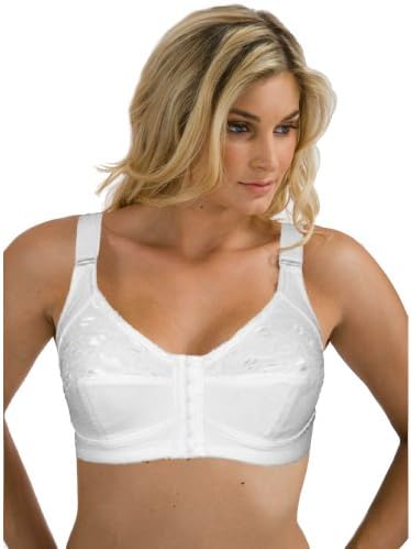 Women's White Front Fastening Bra Soft Cup Non Wired Non Padded 3P4 36 38 40 42 44 B C D DD E