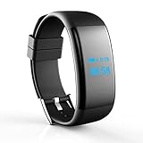 Lily GPS Running Watch mit Elevate Wrist Herzfrequenz und Smart Notifications, Fitness Tracker Pulsmesser Wireless Smart Armband Tracker Pedometer Smartwatch (Color : Black)