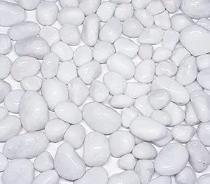 Wisket? 3 Kg White Asymmetrical Pebbles/Marbles for Decoration/Table Vase/Garden/Aquarium