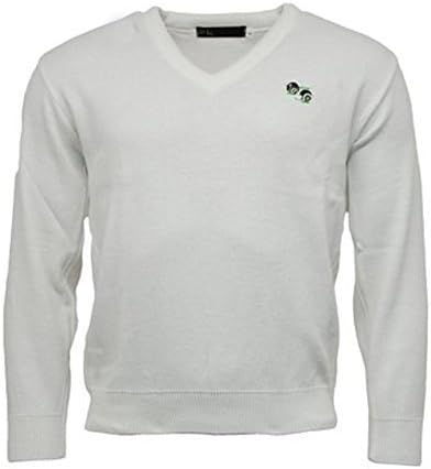 Sians Fashions Mens V Neck Bowling Jumper Full Sleeve Actylic Top with Embroidered Bowling Bowls Logo