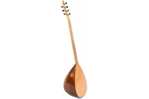 KIRVEM SAZ EVI Premium Uzun Sap/Langhals Baglama Holz: Mahagony/Maun mit Tasche und Tonabnehmer
