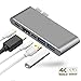 Produktbild USB-C Hub MacBook Pro Hub Thunderbolt 3 Dock Aluminium Plug&Play geeignet für neuste MacBook Pro 2016 2017 mit Thunderbolt 3 Port, USB-C Schnittstelle, 4K HDMI Anschluss und 2 USB 3.0 Ports