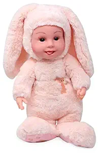 Zest 4 Toyz Musical Soft Stuffed Baby Boy in Rabbit Dress -Height 38.5 cm