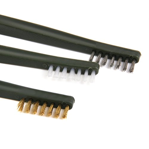 3pc Drahtbuerstengarnitur Messing Nylon Edelstahl Borstenreinigungswerkzeug Reinigungsmittel - 4