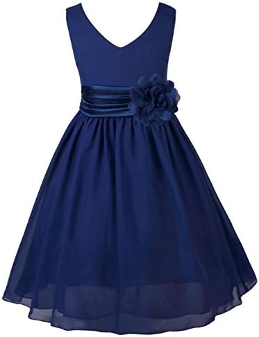 WAWALI Flower Girls Chiffon Bridesmaid Wedding Party Dresses 10 Royal Blue