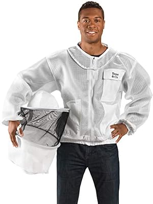 Bees & Co K83 Veste d'apiculteur Ultra légère avec Voile Arrondi, Sateen White