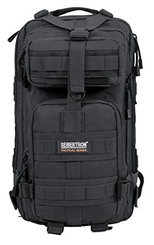 Seibertron Falcon étanche Militaire Armée Tactique Sac à Dos Compact Assault Pack Molle (Black 27L)