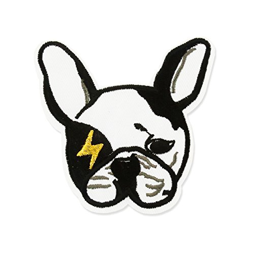 Oblique Unique® Toppa da Cucire a Forma di Unicorno, Applicazione con Ferro da Stiro Flamingo Smiley Frenchy - Motivo a Scelta (Bulldog Francese)