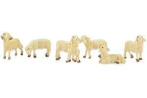 ‎RIFFELMACHER & WEINBERGER Riffelmacher Schafe 6-TLG. - 2,5-4cm - 78036 - für 8cm große Krippenfiguren - Weihnachtskrippe Handarbeit Weihnachtswunder Jesus Geburt Heiligabend Dekoration