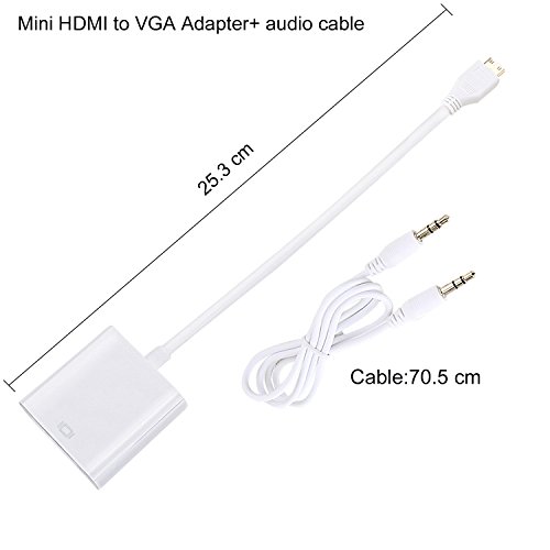 Incutex Mini HDMI auf VGA Adapter inkl. Audioübertragung mini HDMI VGA Konverter - 4