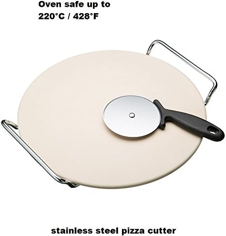New Stainless Steel Italian Collection World of Flavours Italian Pizza Stone Set