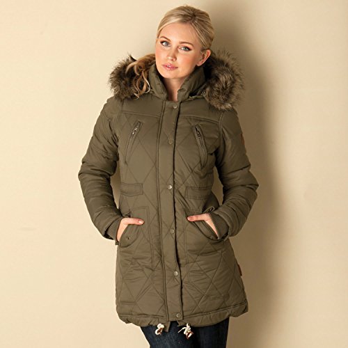 Womens Bellfield Womens Lottie Padded Parka in Khaki - 6