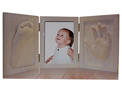 Baby 3d yeso Juego de yeso Huella con marco blanco Huella álbum fotográfico