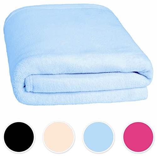 TecTake Kuscheldecke 150x200cm Microfaser Mikrofaser Decke Tagesdecke - diverse Farben - (Blau)