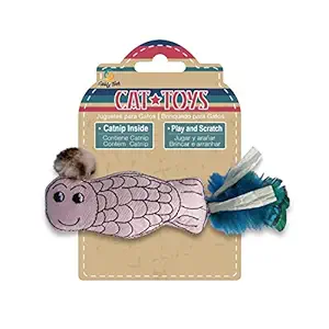 Goofy Tails Catnip Cat Toy |Play and Scratch Catnip Fish Toy for Cats