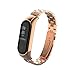 Produktbild Vamoro Für xiaomi mi Band 3 Mode Edelstahl Luxus handschlaufe Metall Armband Armband Premium Uhrenarmband(Roségold)