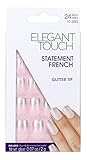 Elegant Touch Statement French Nails Glitter Tip, Medium/Pink