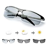 【DISEÑO ULTRA FOTOCRÓMICO】 Esta lente fotocrómica mágica se basa en la intensidad de la luz solar y la luz ultravioleta, oscureciendo la lente gris claro. Además, estas gafas protegen los ojos sin molestias cuanto percibe del color.