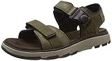  Clarks Un Trek Part, Sandalias de Talón Abierto para Hombre, Verde (Dark Olive Nubuck-), 46 EU