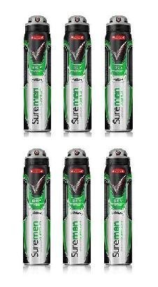 6 x 250ml Sure Men QUANTUM 48h Dry Anti-Perspirant Deodorants